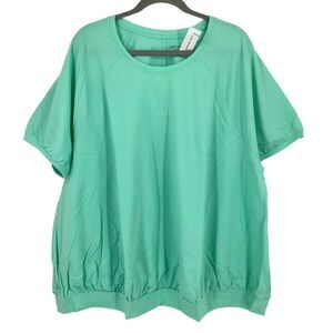 Lane Bryant French Terry Crewneck T-shirt Mint Green Tee Plus Size 22/24 NWT
